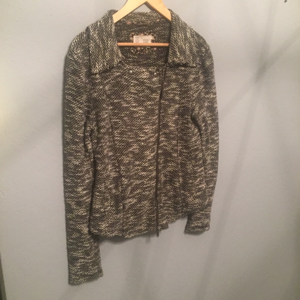 Anthropologie zip front sweater